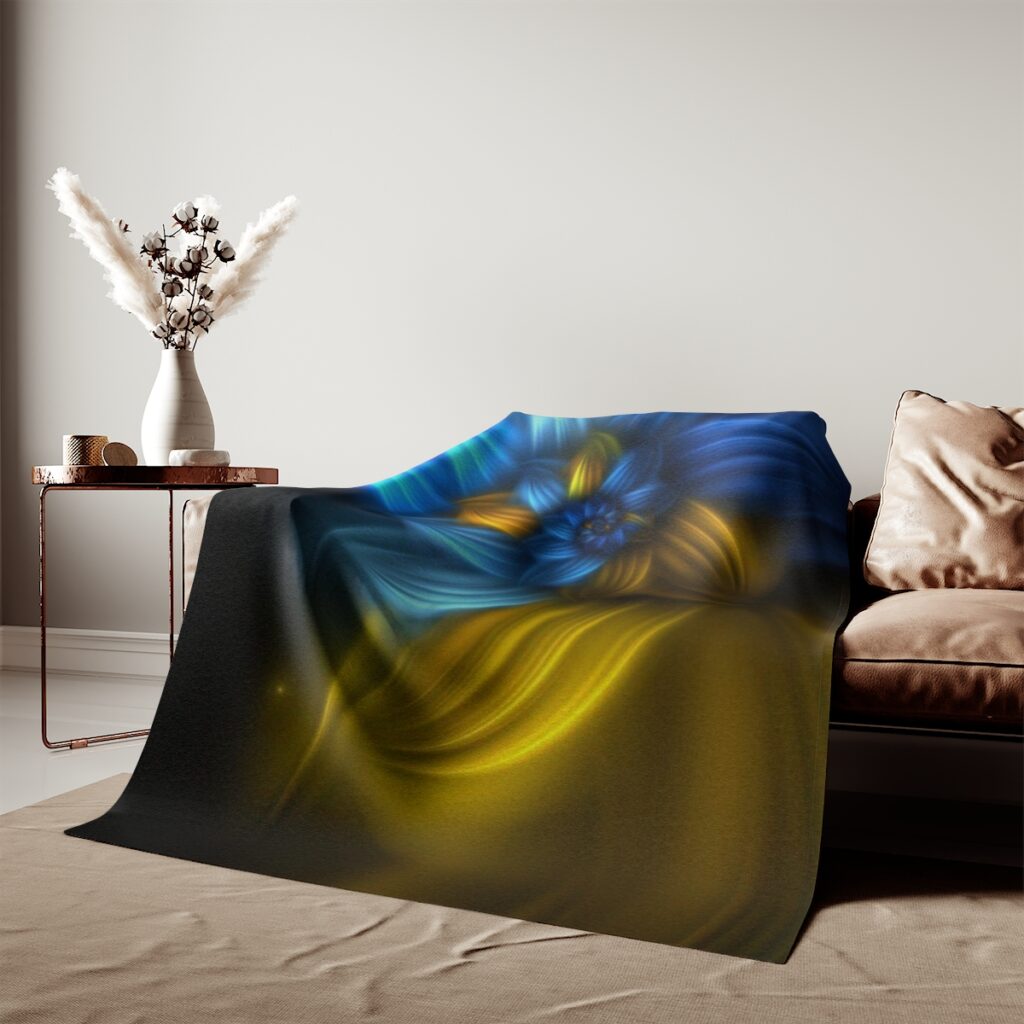 sweatshirt blanket “Blue and Yellow Graphics”