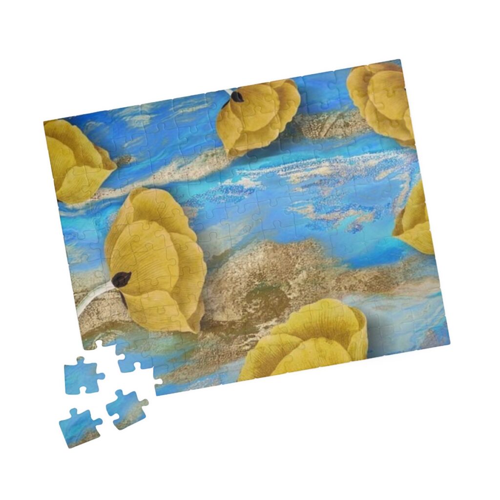 puzzle “Blue-yellow floral abstraction”