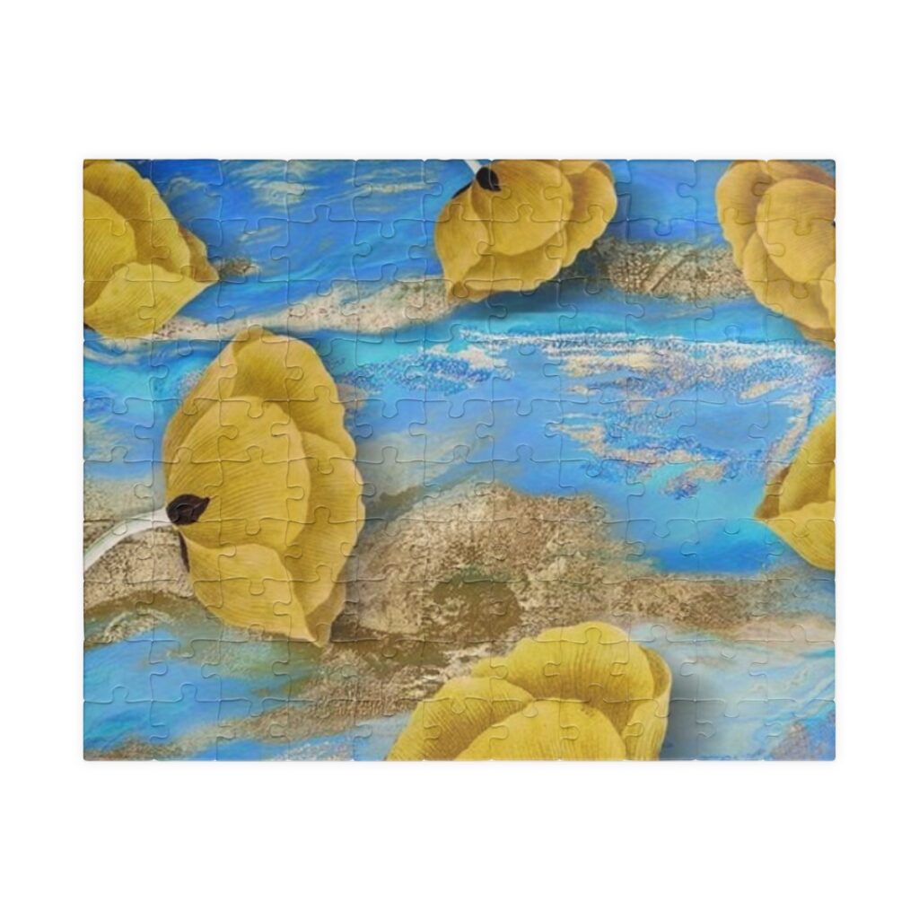 puzzle “Blue-yellow floral abstraction”