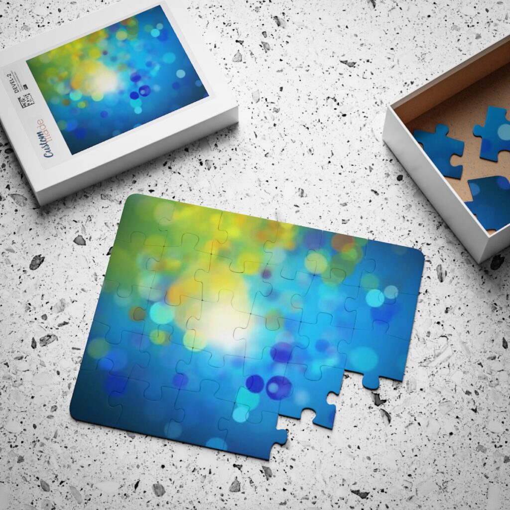 kids’ puzzle “Blue and Yellow Glitter”