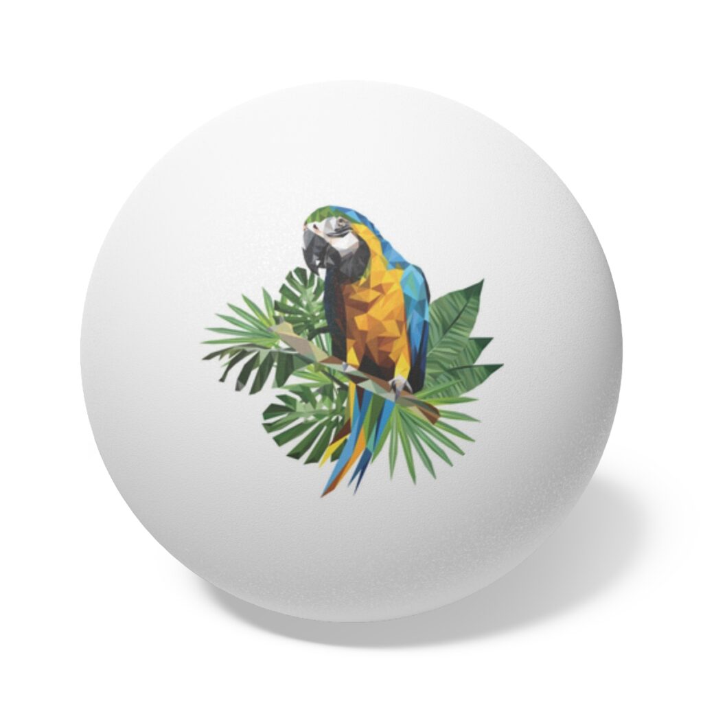 ping pong balls “Blue and Yellow Parrot”