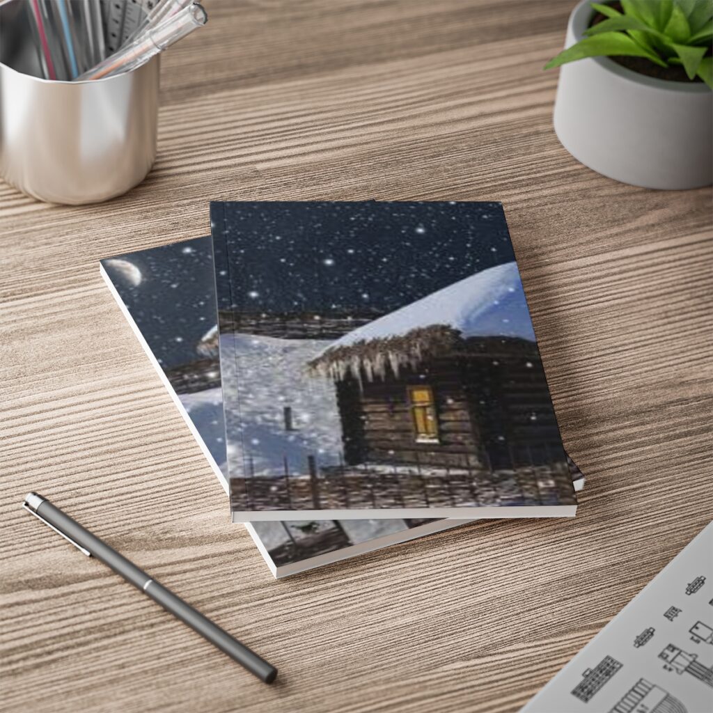 softcover notebook, A5 “Ukrainian winter village”